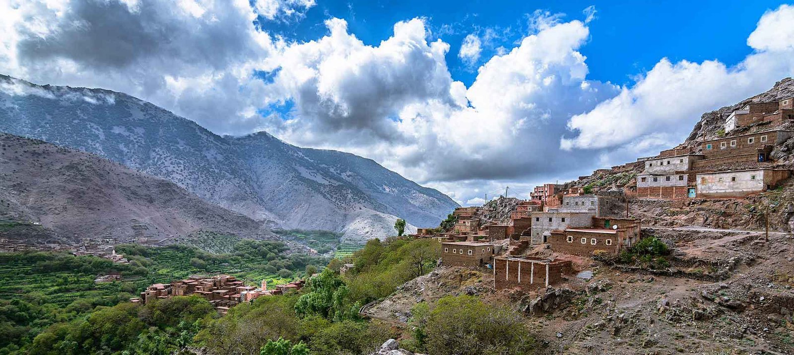 Imlil Valley in Atlas Mountains - Traditional Berber village landscape